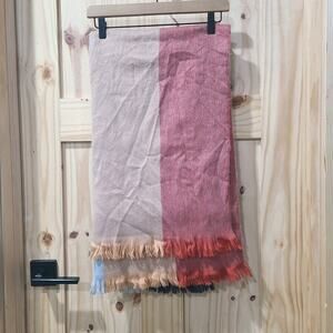 Winterborn Alpaca Color Block Scarf Soft Fuzzy Cozy Casual Academia Preppy